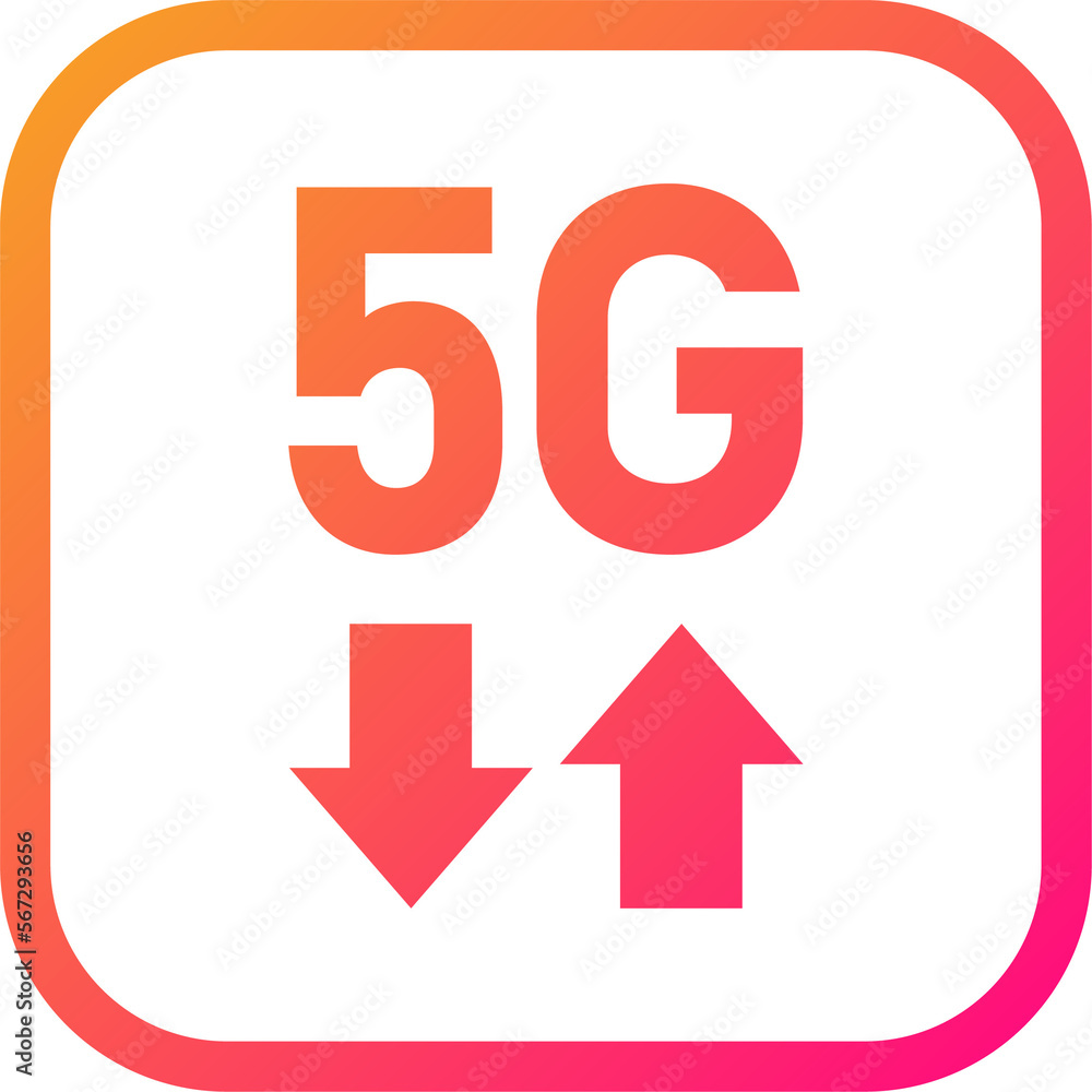 Fifth generation wireless internet icon in gradient colors. 5G signs illustration. Fifth generation wireless internet icon in gradient colors. 5G signs illustration.