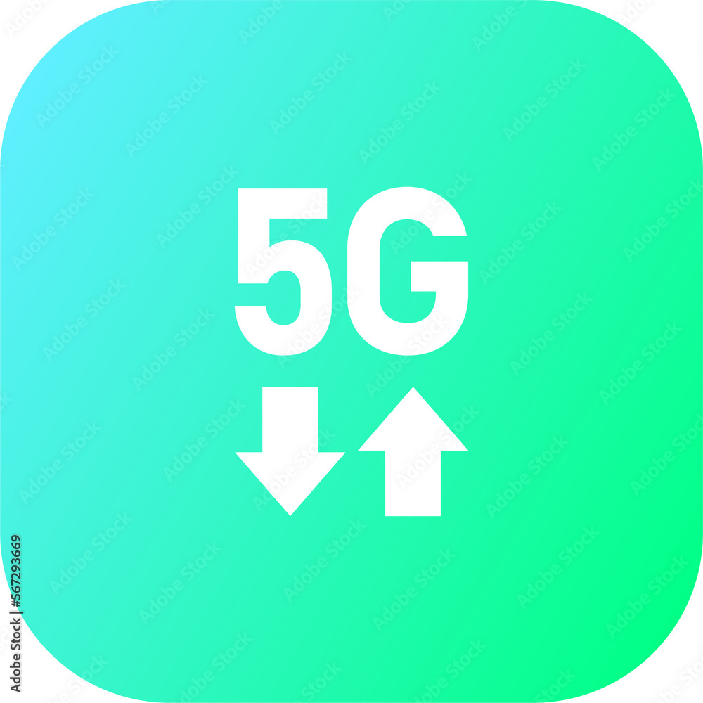 Fifth generation wireless internet icon in square gradient colors. 5G signs illustration. Fifth generation wireless internet icon in square gradient colors. 5G signs illustration.