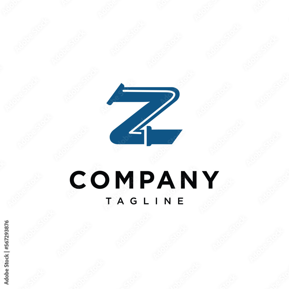 Letter Z pipe plumbing vector logo template Letter Z pipe plumbing vector logo template