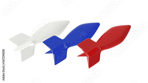 Photos Russian flag in the form of missiles isolated on background