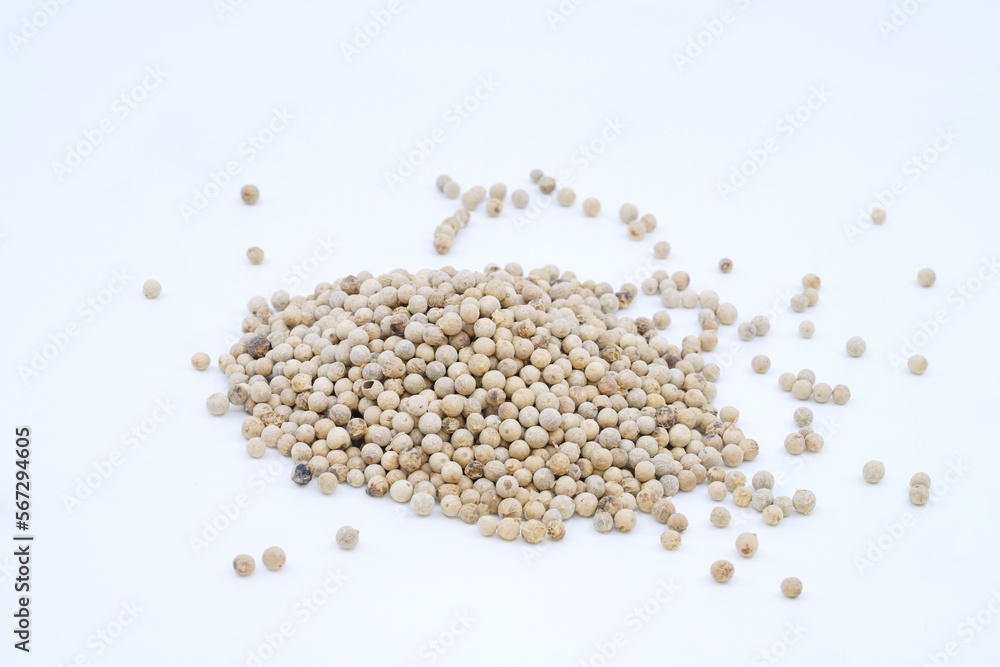 white pepper seed for cooking on background isolate white pepper seed for cooking on background isolate
