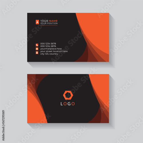 black and orange business card
