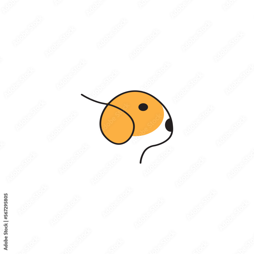 Obraz premium dog head logo line abstract vector illustration