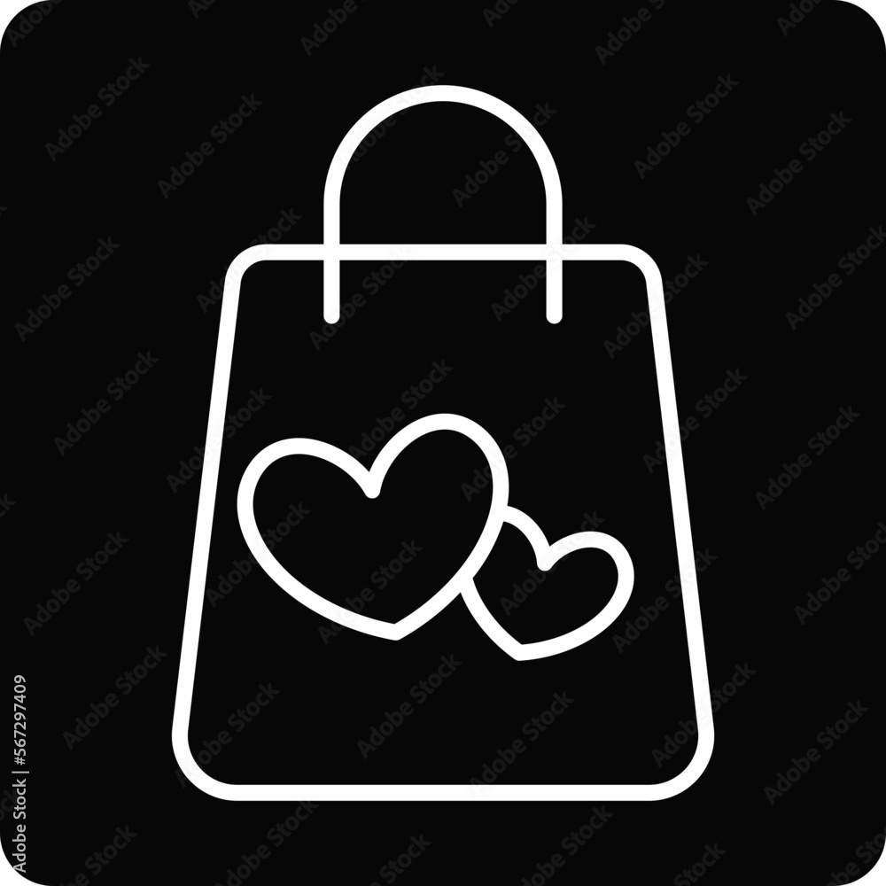 Solid shopping love design vector icon Solid shopping love design vector icon