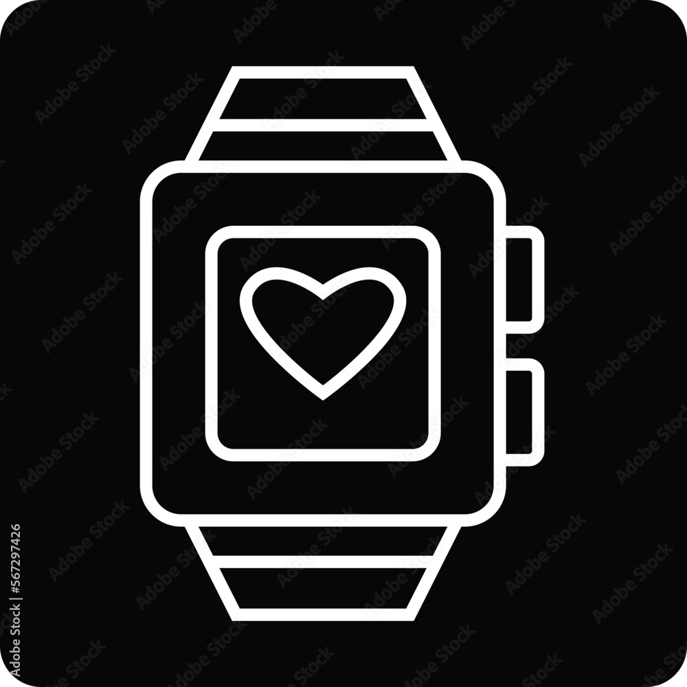 Solid valentine gift watch design vector icon Solid valentine gift watch design vector icon