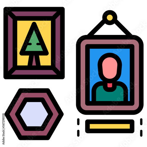 photos frame decoration in wall illustration