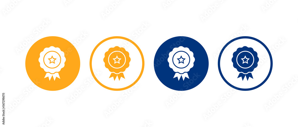 Approved or certified medal icon. Approval check symbol collection for stock. Approved or certified medal icon. Approval check symbol collection for stock.