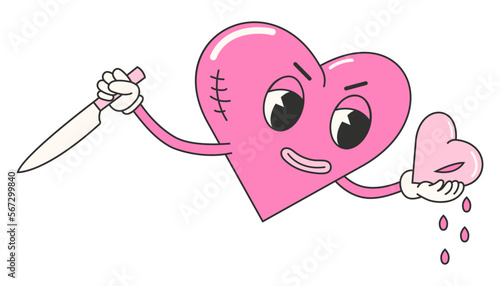 Trendy y2k anti valentines day sticker. 2000s anti valentines day conception. Cartoon character