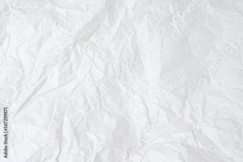 Crumpled white paper background texture with place for text