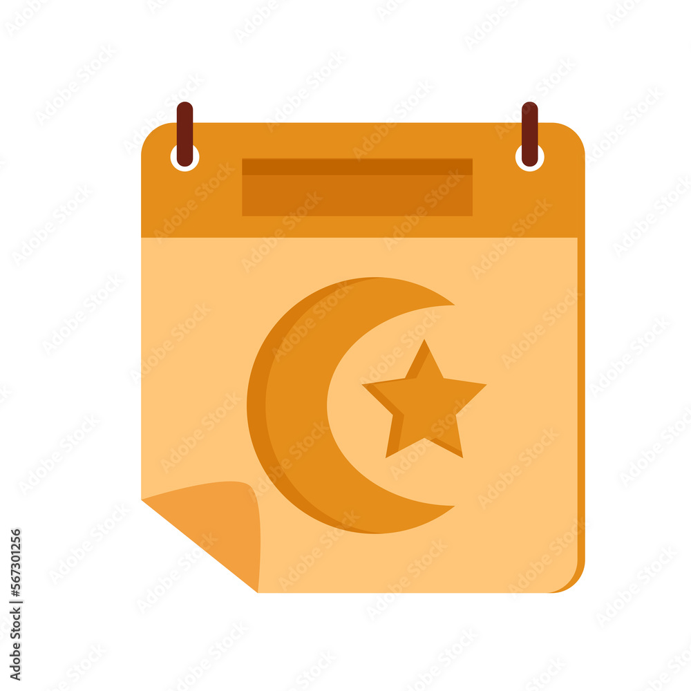 ramadan holy month calendar flat vector illustration