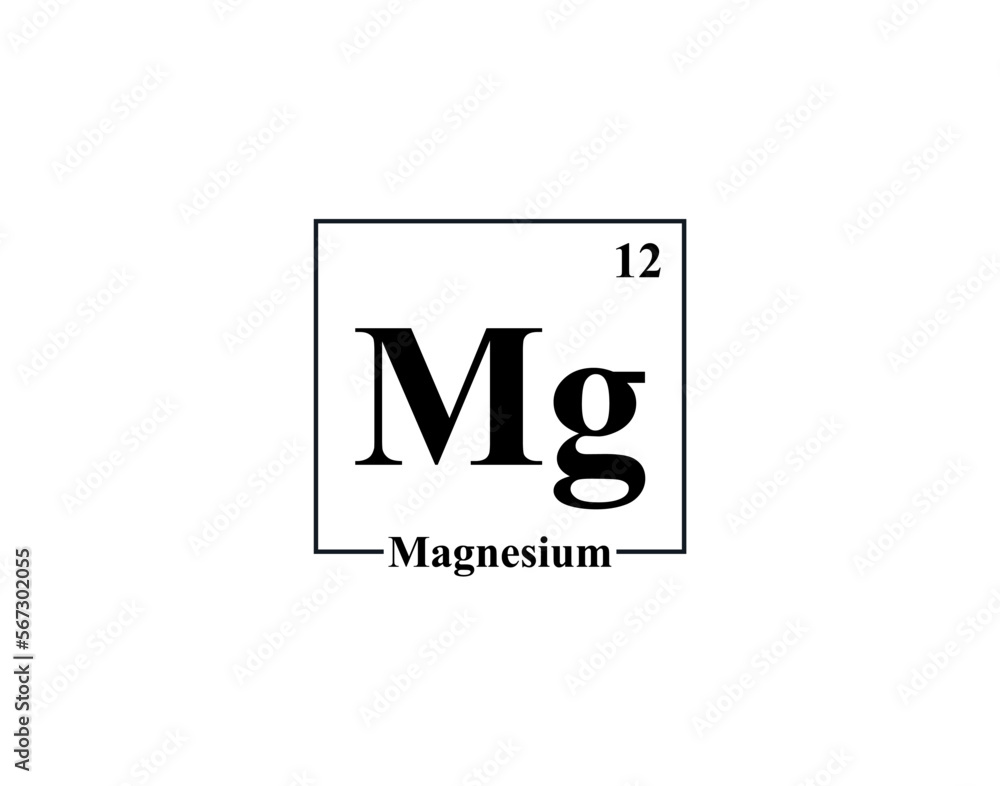 Fototapeta premium Magnesium icon vector. 12 Mg Magnesium