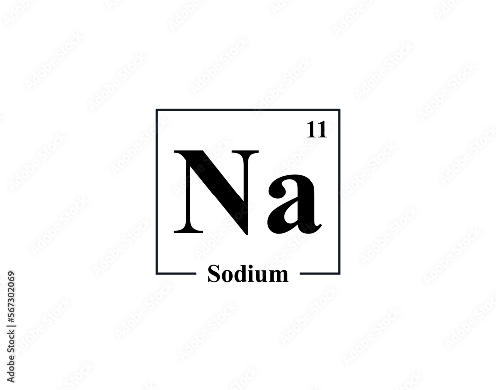 Sodium icon vector. 11 Na Sodium