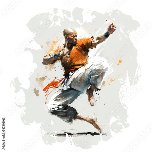 Kung fu Master in Dynamic Pose