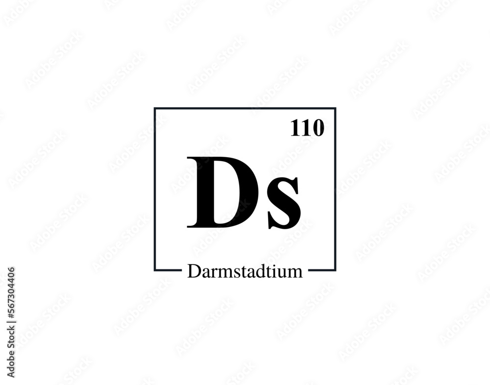 Fototapeta premium Darmstadtium icon vector. 110 Ds Darmstadtium