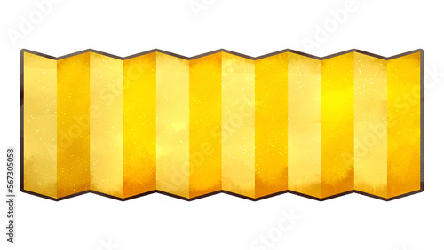 金屏風の水彩風イラスト