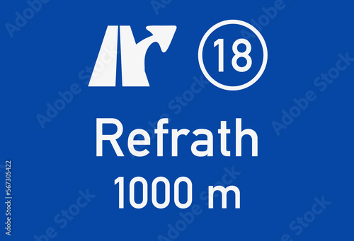 Autobahn 4, Ausfahrt  18, Refrath, Nachbildung