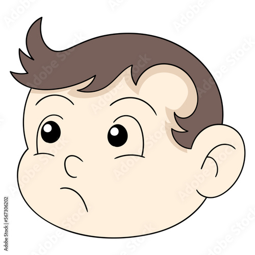 baby boy head is silent innocent daydreaming