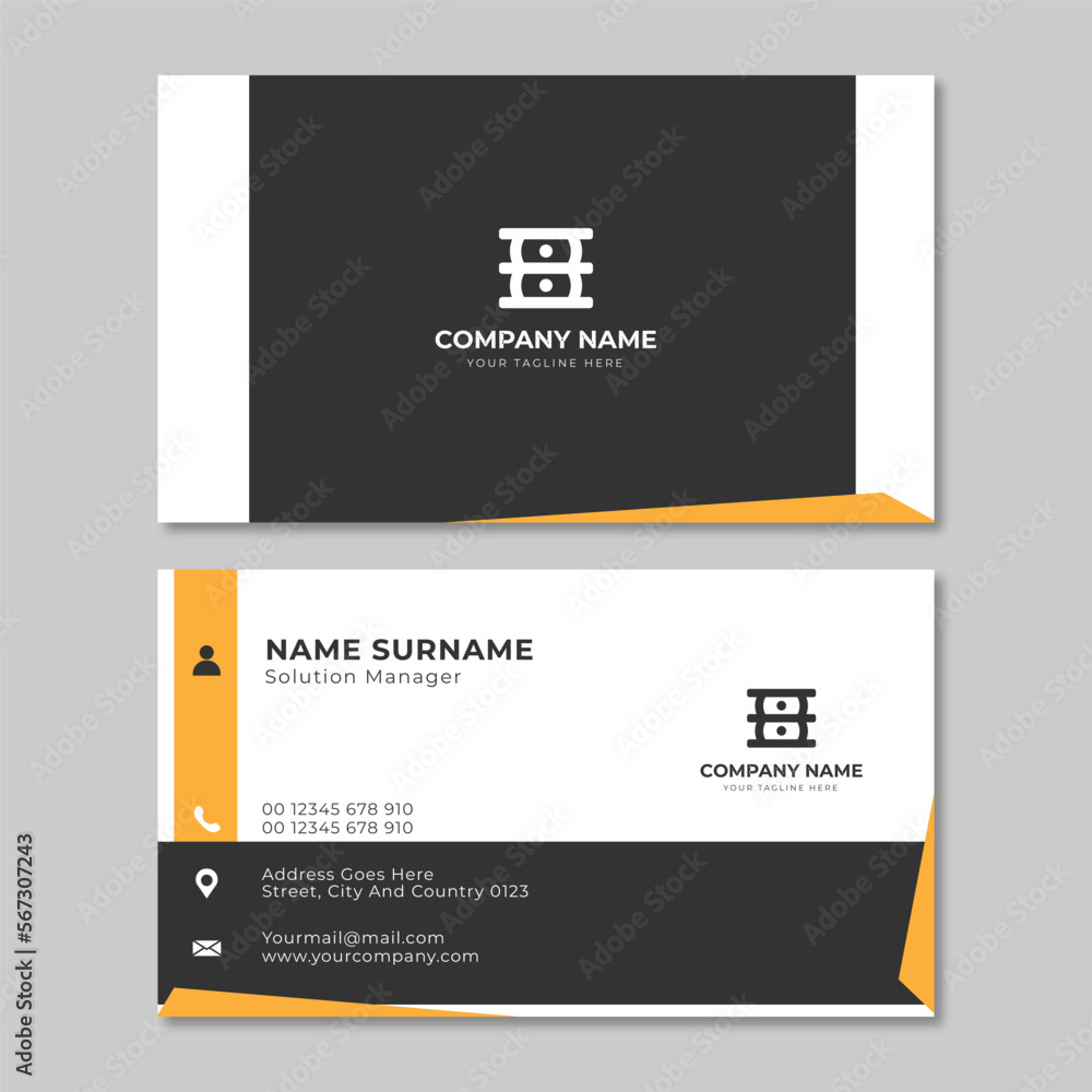 Modern business card black and orange elegant professional Modern business card black and orange elegant professional
