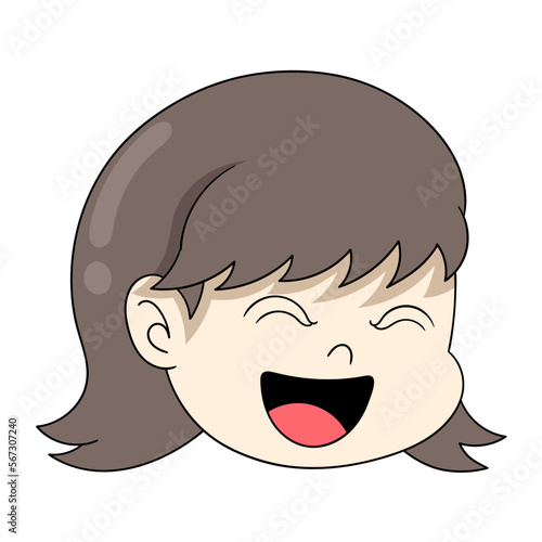 head girl is laughing happily enjoying life