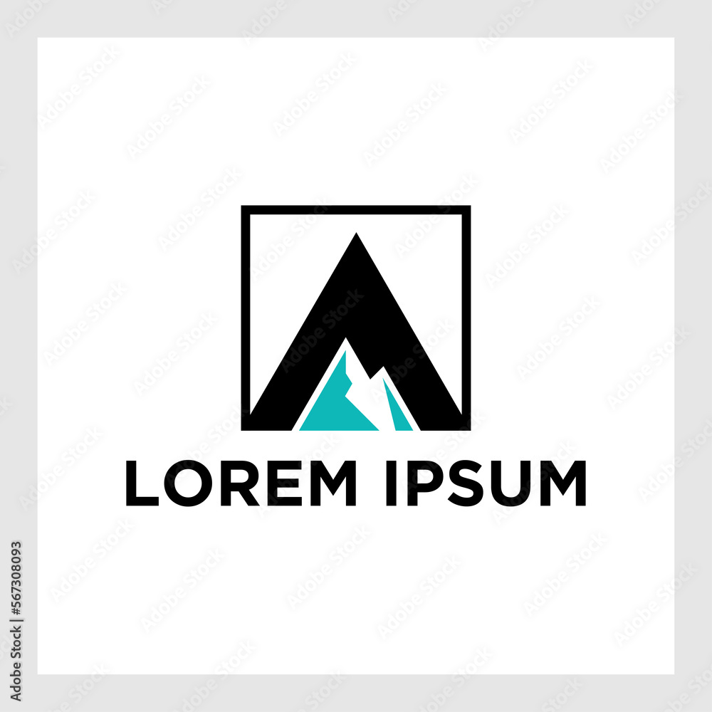 Outdoor logo design template.Abstract Mountain Shape Logo Outdoor logo design template.Abstract Mountain Shape Logo