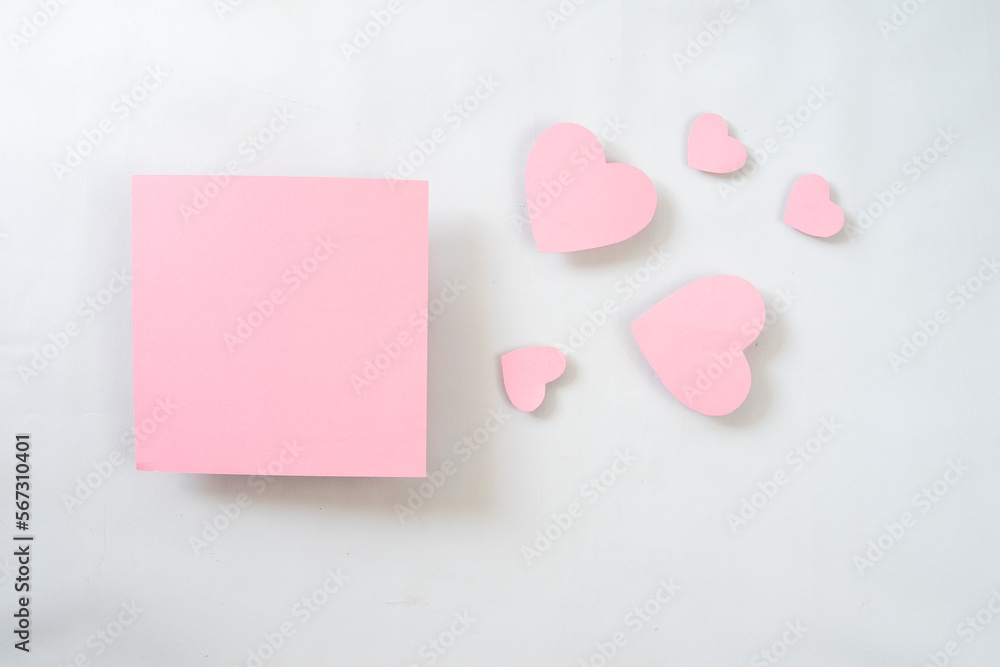 Square paper with heart shape for mockups Square paper with heart shape for mockups