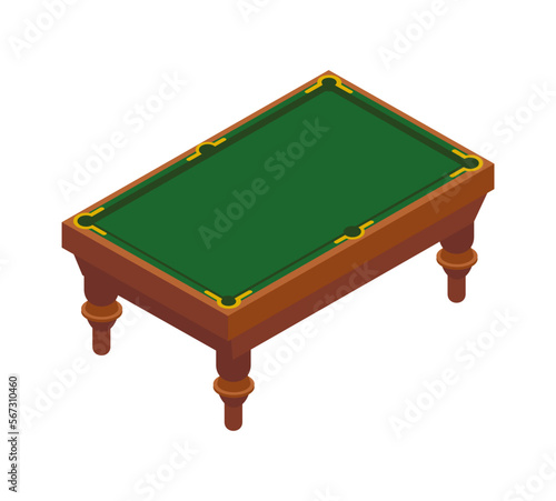 Billiards Table Isometric Composition