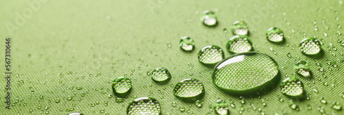 Drops on waterproof impregnated fabric photo