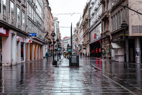 The main streets of the city of Belgrade. Serbia. 