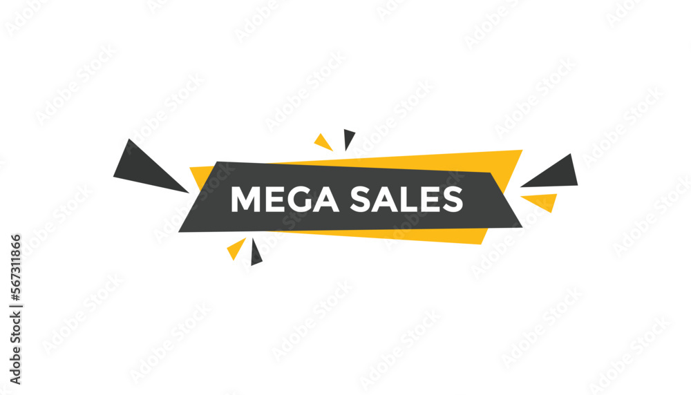 Mega sales button web banner templates. Vector Illustration
