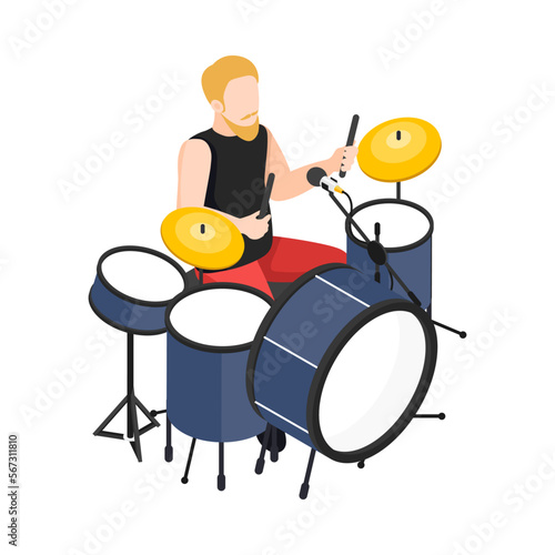 Street Drummer Artist Composition