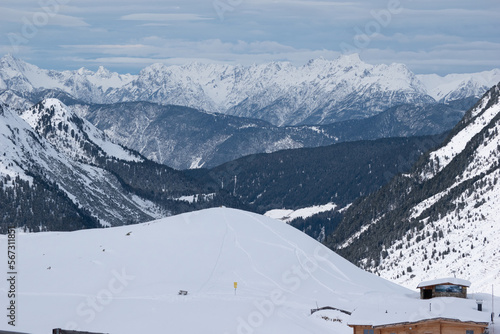 Panoramic view of mountains in Kuhtai Tirol Austria