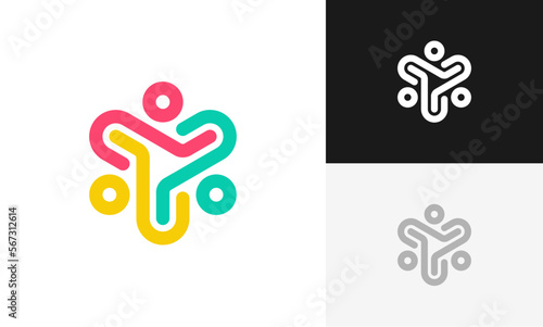 community people, social community, global community, human family logo abstract design vector