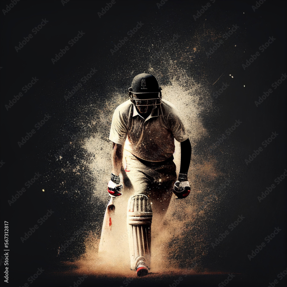 Cricket Player Running Stock Illustration Adobe Stock