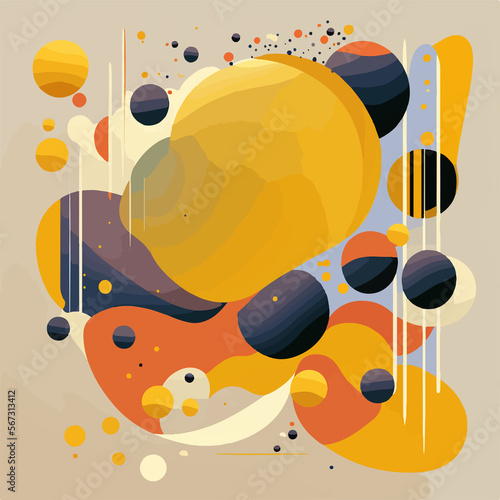 Abstract background with beautiful round shapes darker colours modern ground colors, generative ai