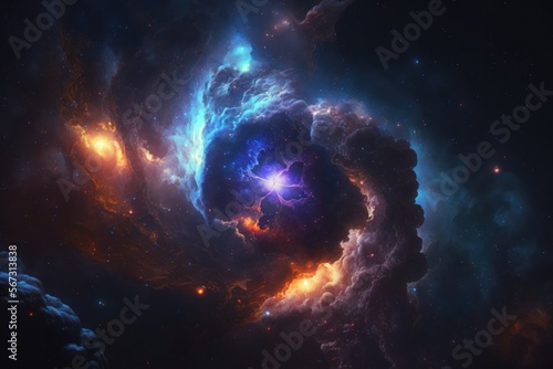 Galaxy Space. Abstract and Textured Background Illustration. Render. Created with Generative AI