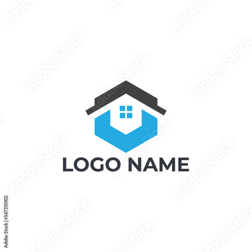 Vector real estate simple building logo design