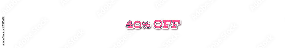 Fototapeta premium 40% OFF Sticker typography banner with transparent background