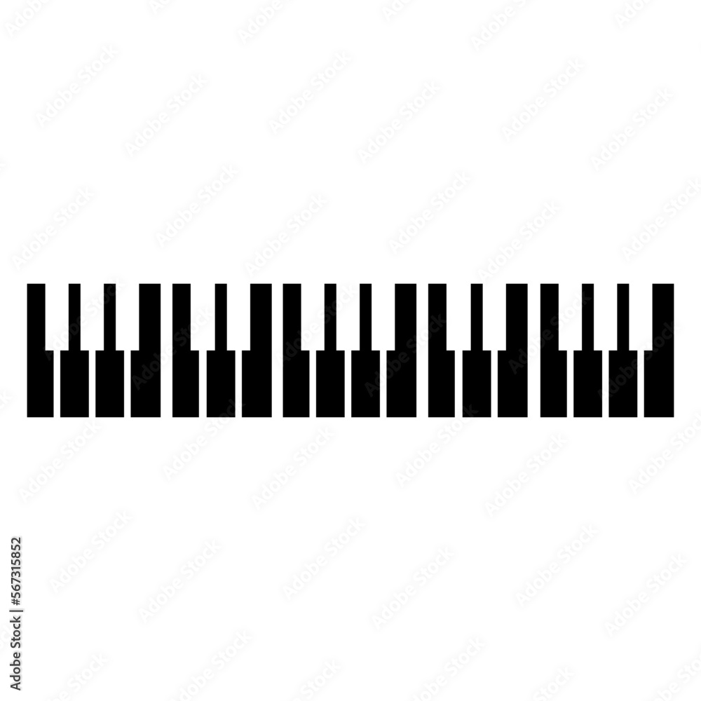 Piano icon vector. Music illustration sign. Octave symbol or logo.