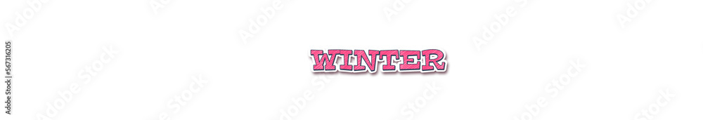 Fototapeta premium WINTER Sticker typography banner with transparent background