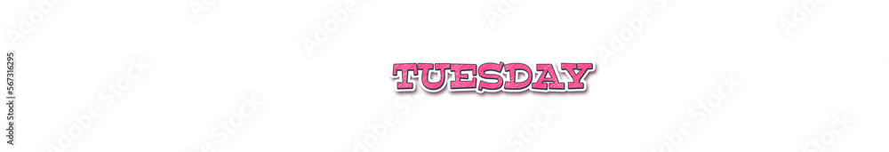 TUESDAY Sticker typography banner with transparent background TUESDAY Sticker typography banner with transparent background