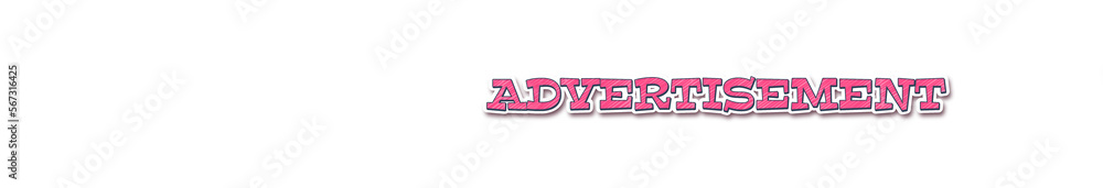ADVERTISEMENT Sticker typography banner with transparent background ADVERTISEMENT Sticker typography banner with transparent background