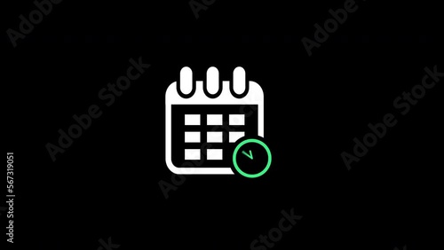 calendar icon with prohibition sign.motion animation