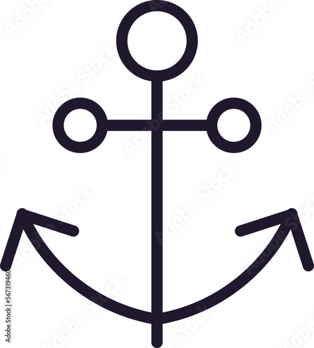 Fotografia Anchor line icon on white background