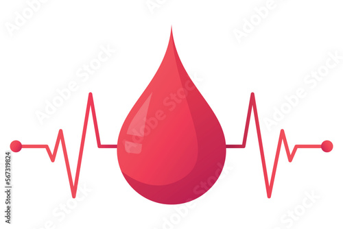Blood Droplet With Hearbeat Line
