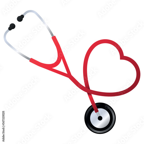 Doctors Stethoscope Tool In Heart Shape