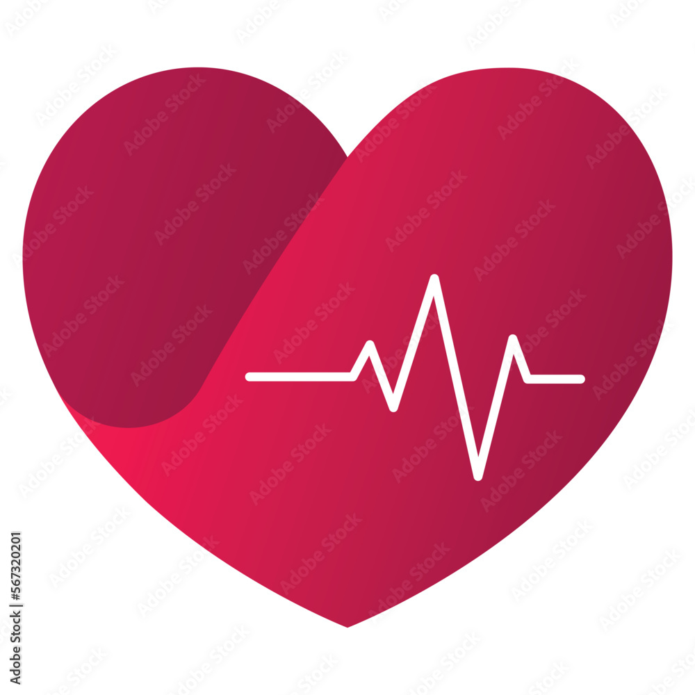 Gradient Heart With Ecg Heartbeat Gradient Heart With Ecg Heartbeat