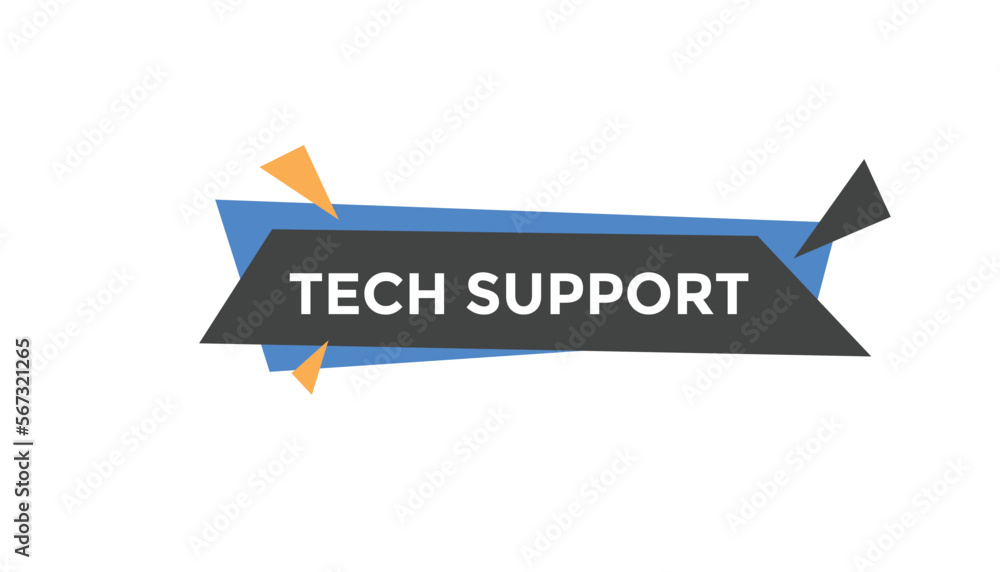 Tech support button web banner templates. Vector Illustration