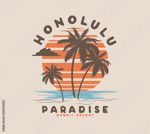 summer landscape with palm trees