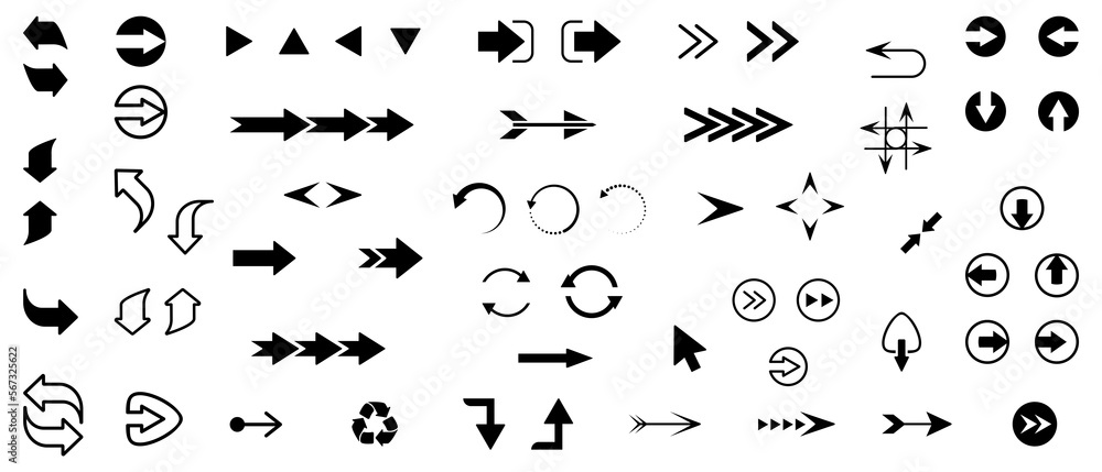 Collection of modern Arrow symbol icon set