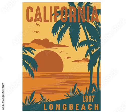 summer landscape with palm trees
